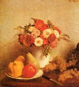 Henri Fantin-Latour Still Life with Flowers and Fruits Norge oil painting reproduction